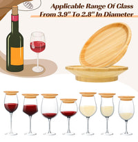 Thumbnail for Custom Wine Glass Charcuterie Topper Charcuterie Bamboo Wine Board Topper,Keep Bugs Out and Prevent Spills, Wine Glass Charcuterie Holder for Family Gatherings Bars Housewarming Gift