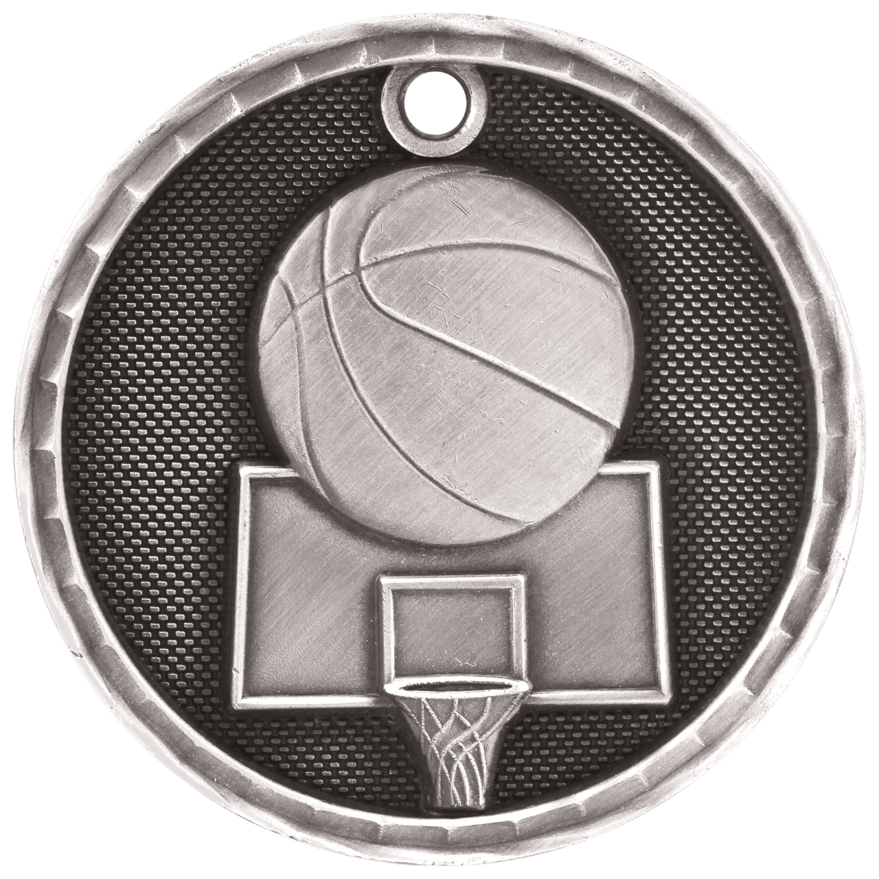 2" Antique Gold 3D Basketball Medal