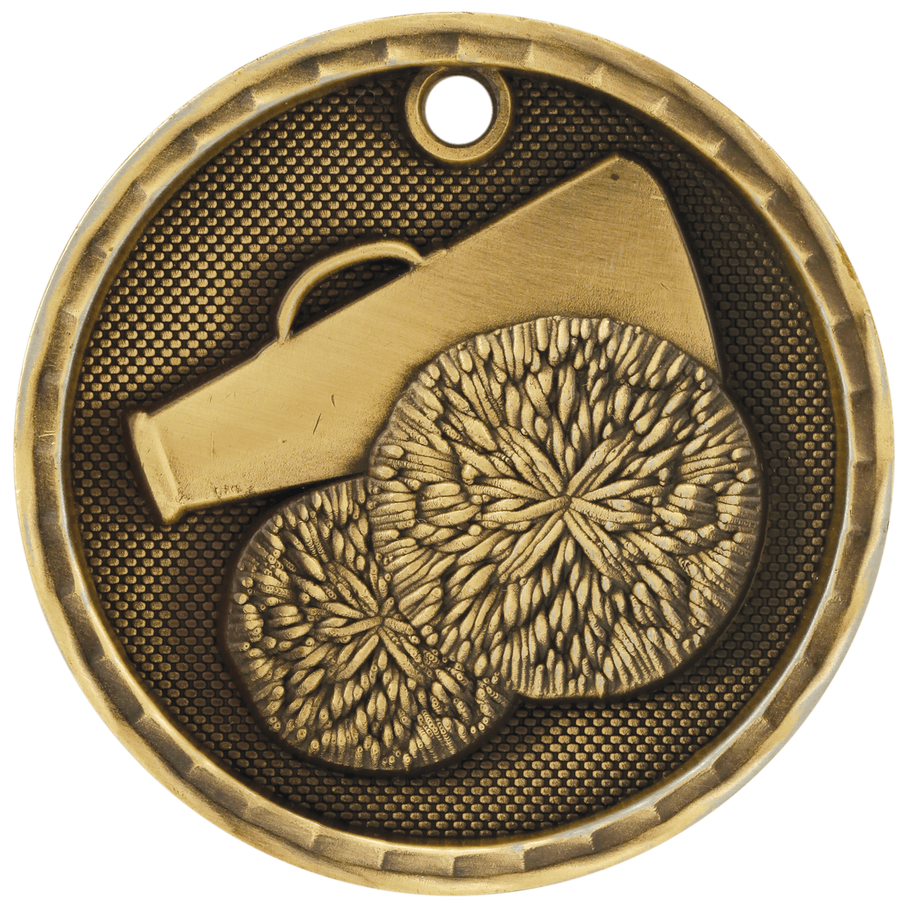 2" Antique Silver 3D Cheer Medal