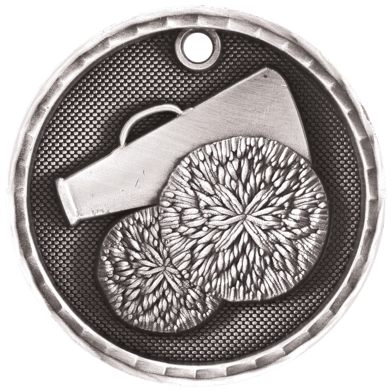 2" Antique Silver 3D Cheer Medal