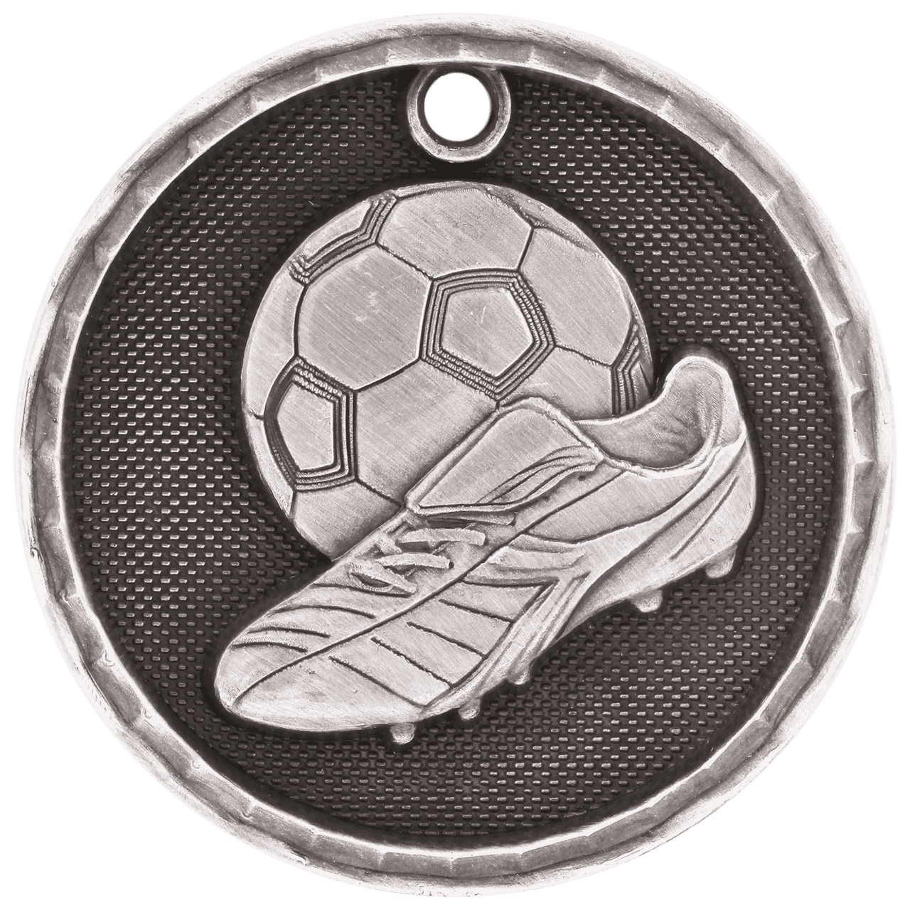 2" Antique Bronze 3D Soccer Medal