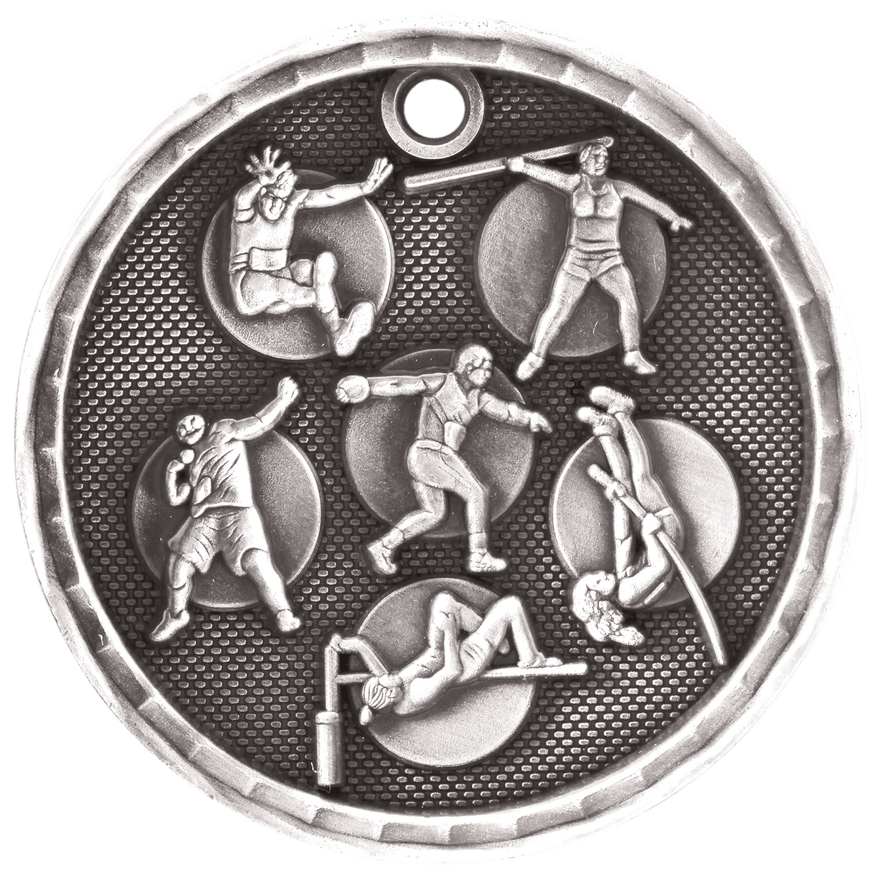 2" Antique Gold 3D Track and Field Medal