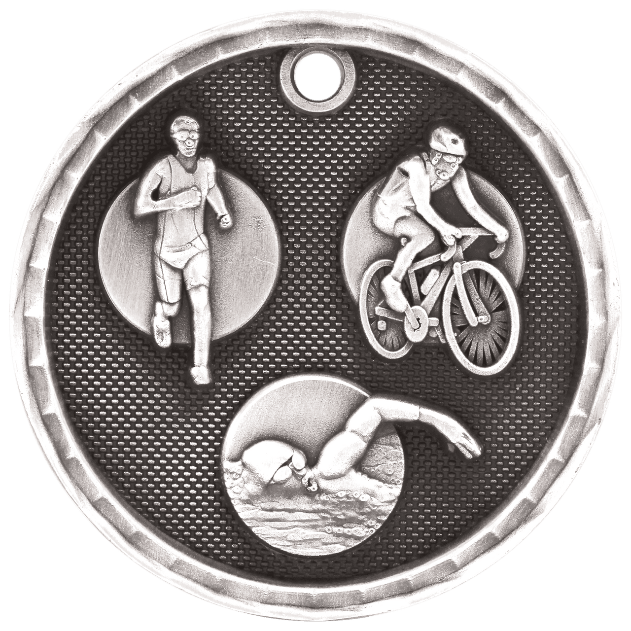 2" Antique Gold 3D Triathlon Medal