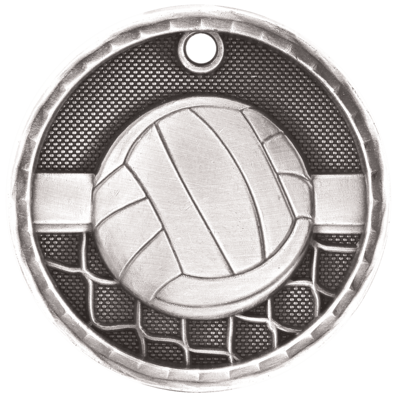 2" Antique Gold 3D Volleyball Medal