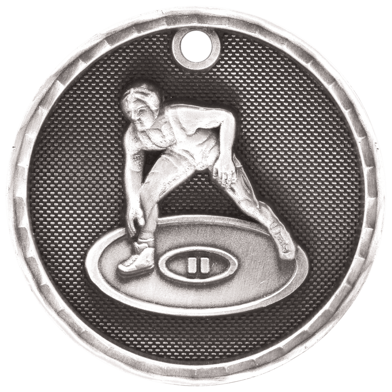 2" Antique Gold 3D Wrestling Medal