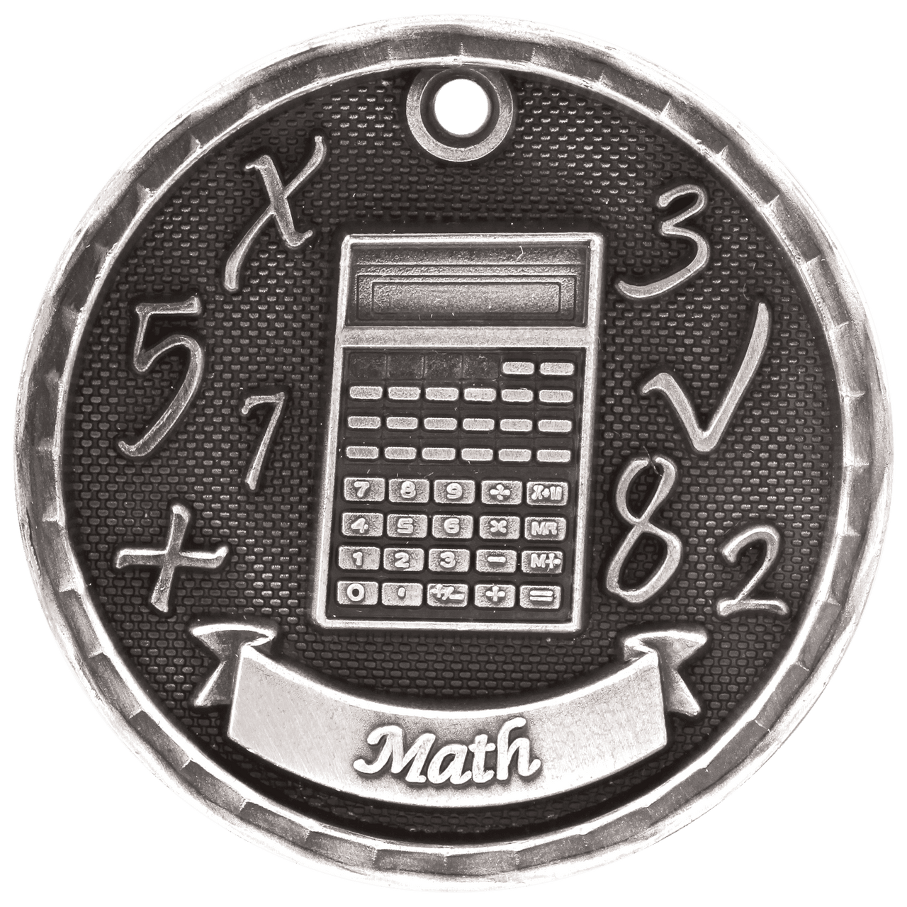 2" Antique Gold 3D Math Medal