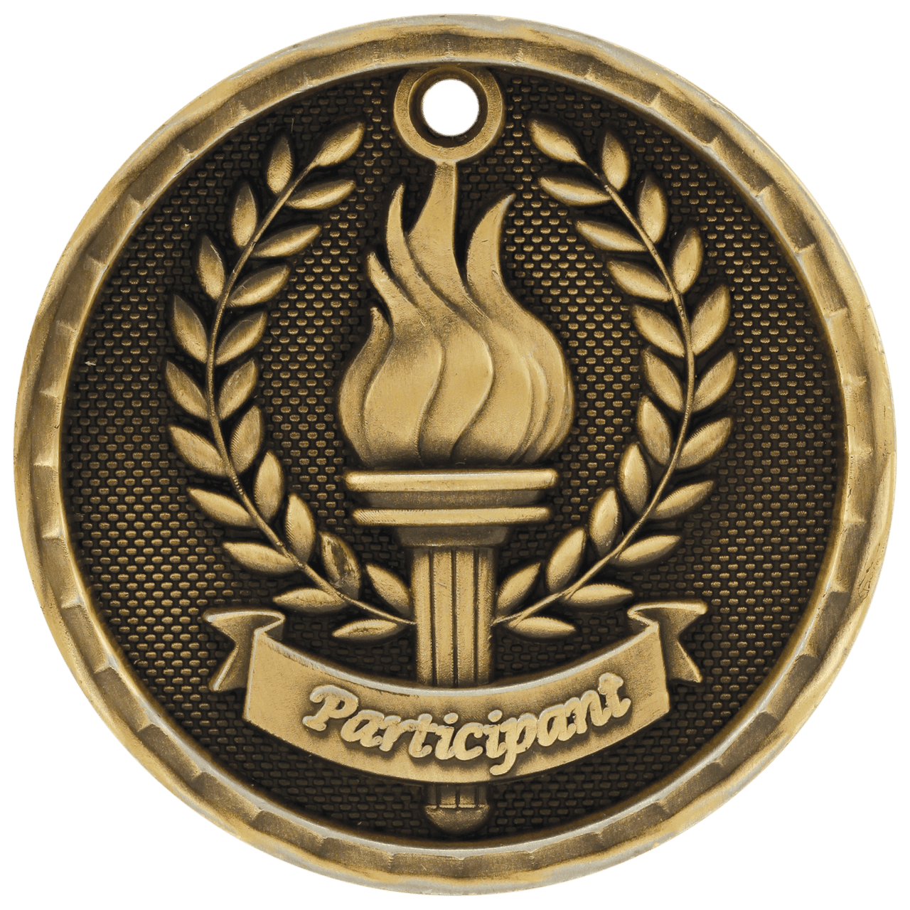 2" Antique Gold 3D Participant Medal