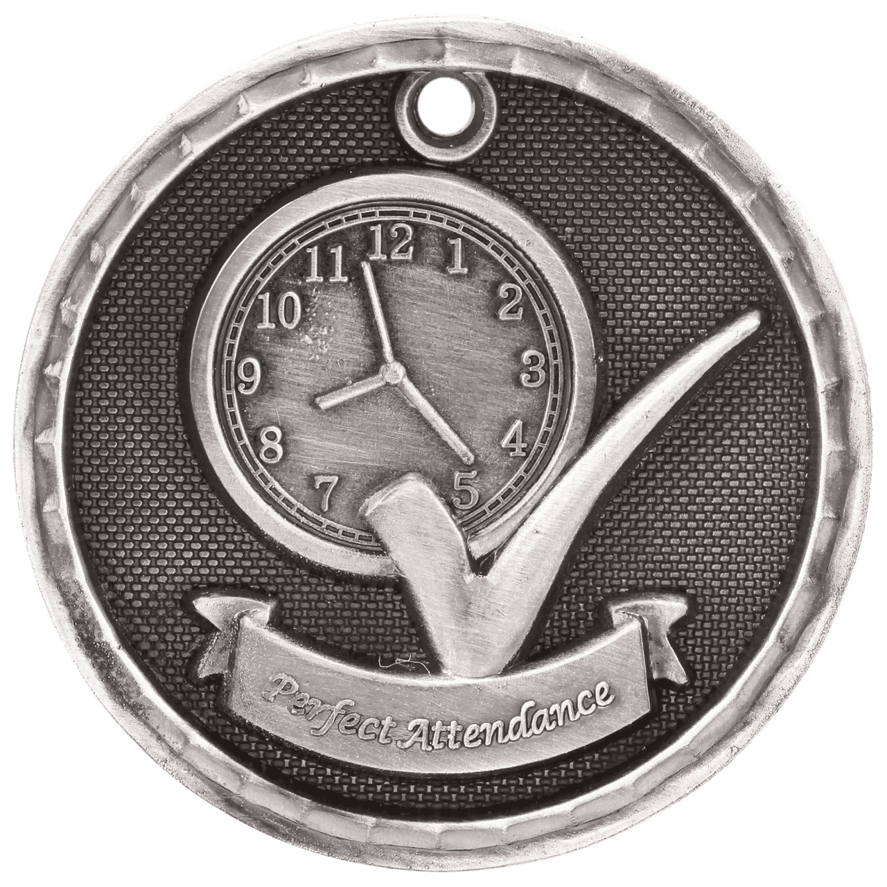 2" Antique Gold 3D Perfect Attendance Medal