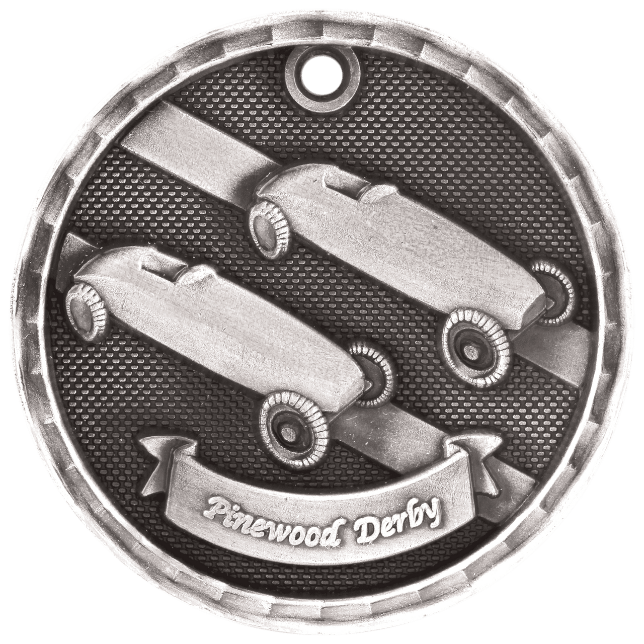 2" Antique Gold 3D Pinewood Derby Medal