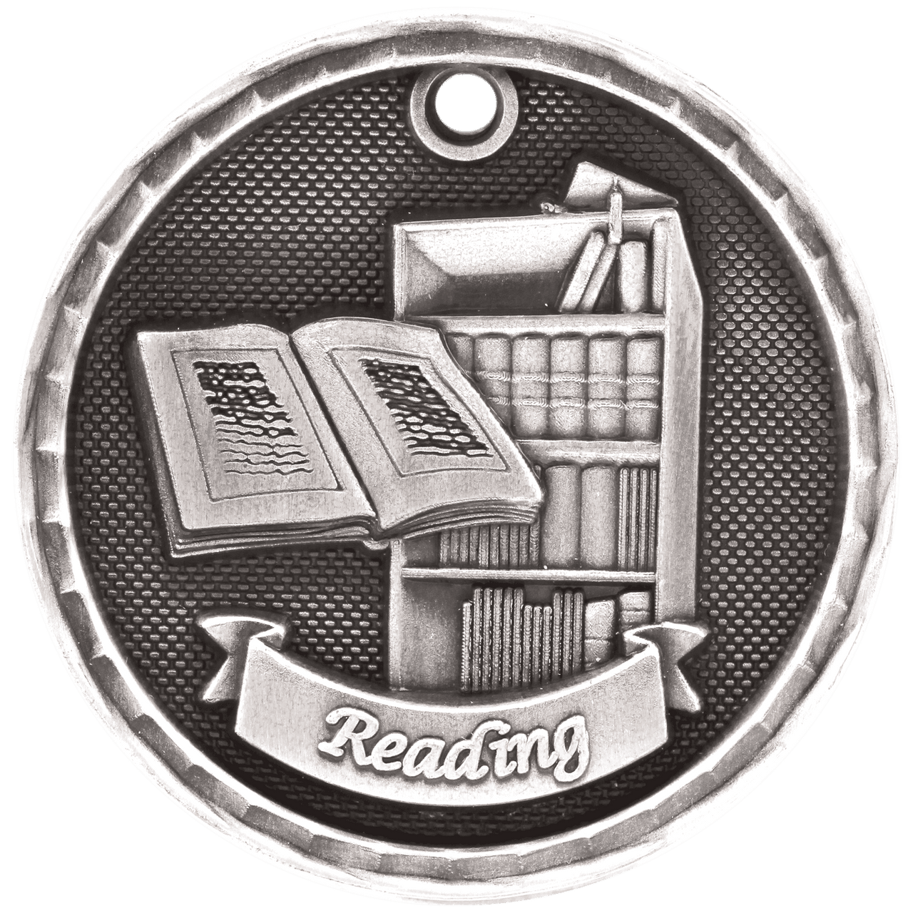 2" Antique Gold 3D Reading Medal