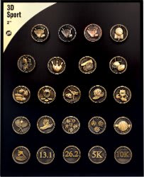 2" Sport 3D Medal Display Set