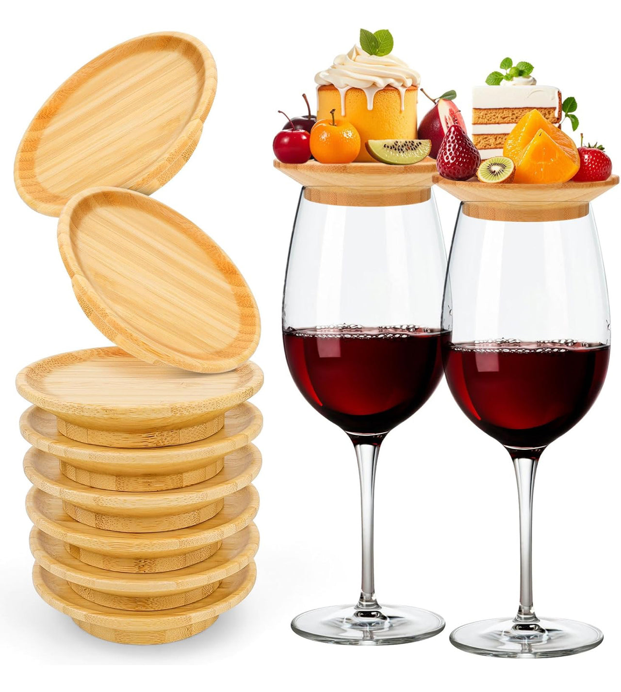 Custom Wine Glass Charcuterie Topper Charcuterie Bamboo Wine Board Topper,Keep Bugs Out and Prevent Spills, Wine Glass Charcuterie Holder for Family Gatherings Bars Housewarming Gift