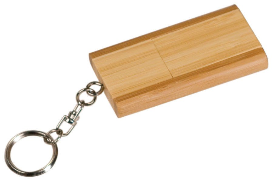 1 1/8" x 2 3/8" 8GB Bamboo USB Flash Drive with Rounded Corners