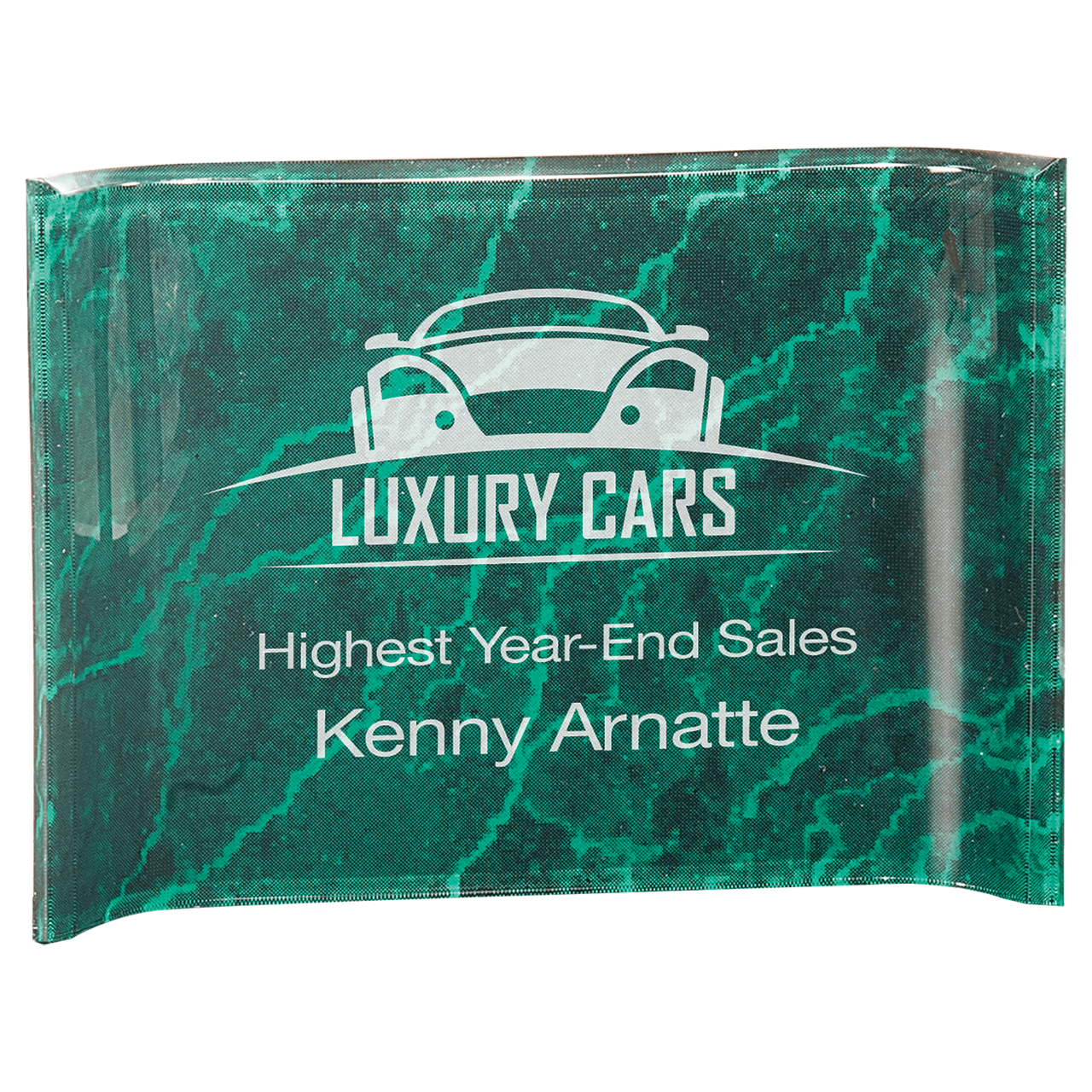 10" x 7" Green Marbleized Acrylic Crescent