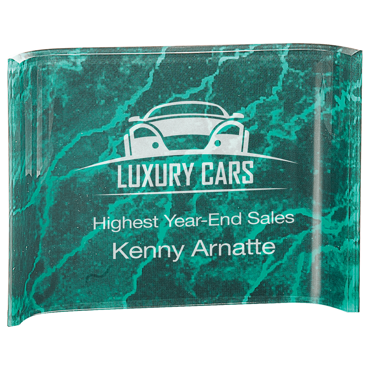 10" x 7" Green Marbleized Acrylic Crescent