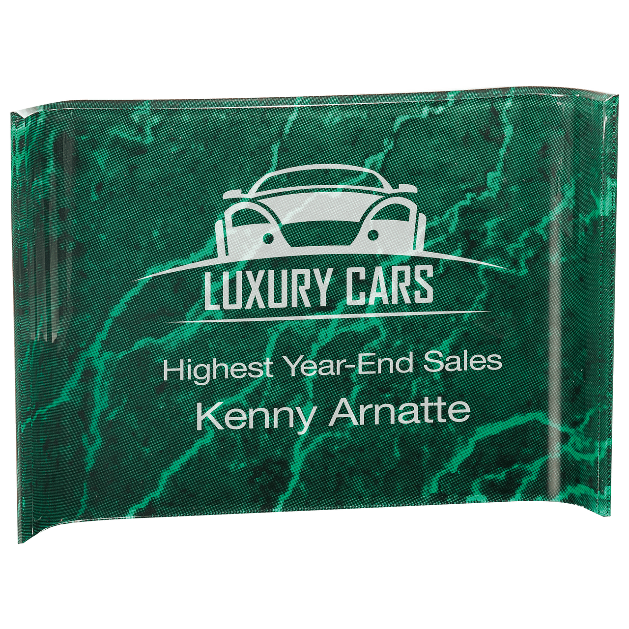 10" x 7" Green Marbleized Acrylic Crescent