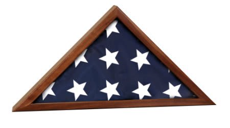 25 1/2" x 12 3/4" Rosewood Finish Flag Display Case