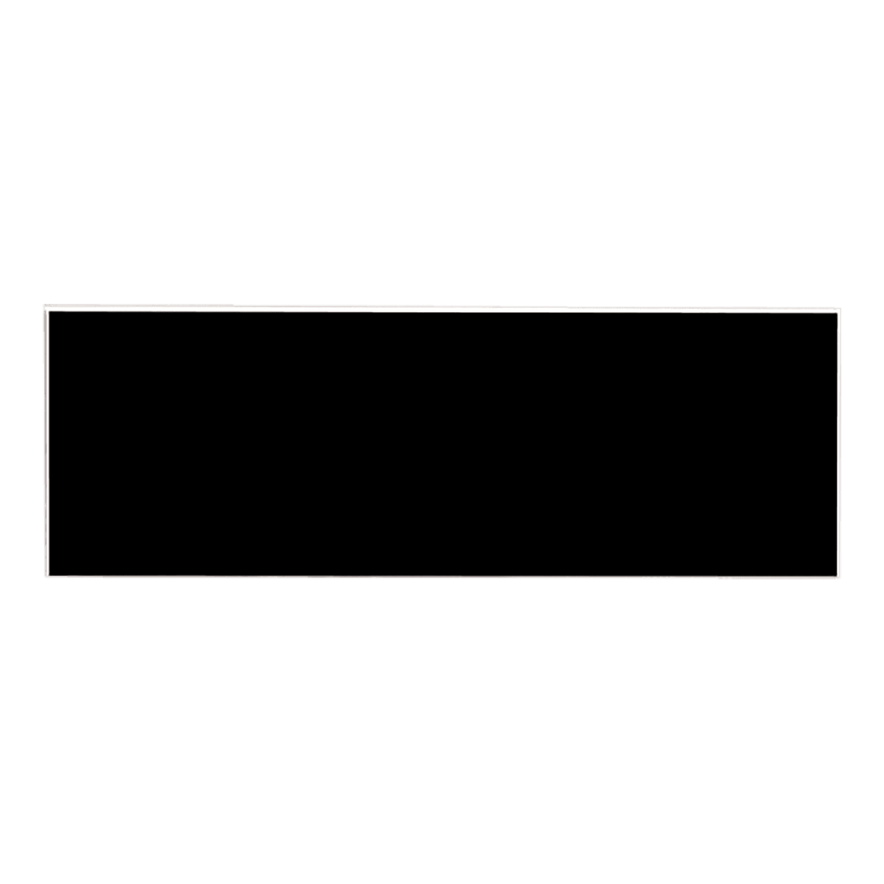 3" x 1 1/2" Black/White Square Corner Plastic Badge Blank