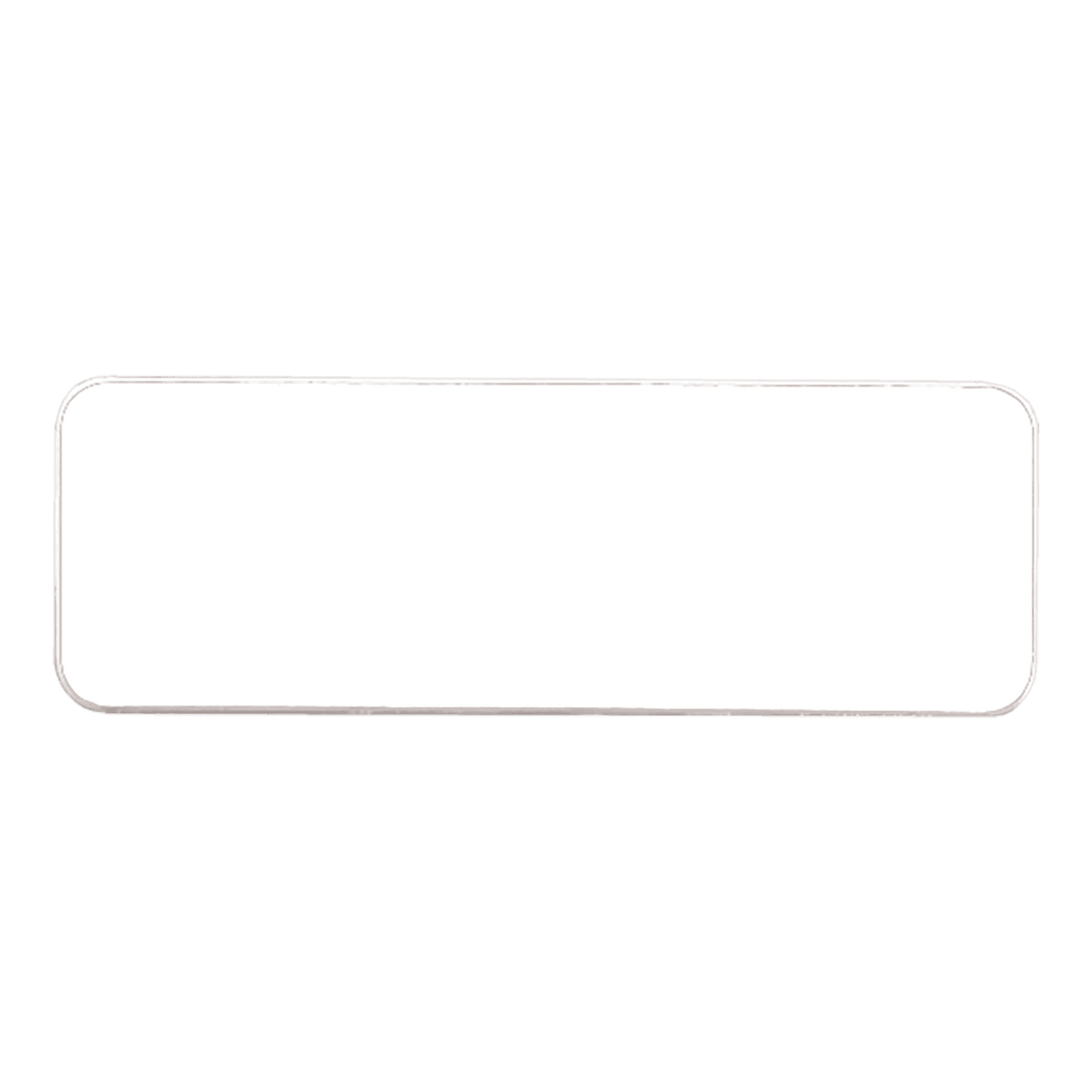 3" x 1 1/2" White/Black Round Corner Plastic Badge Blank