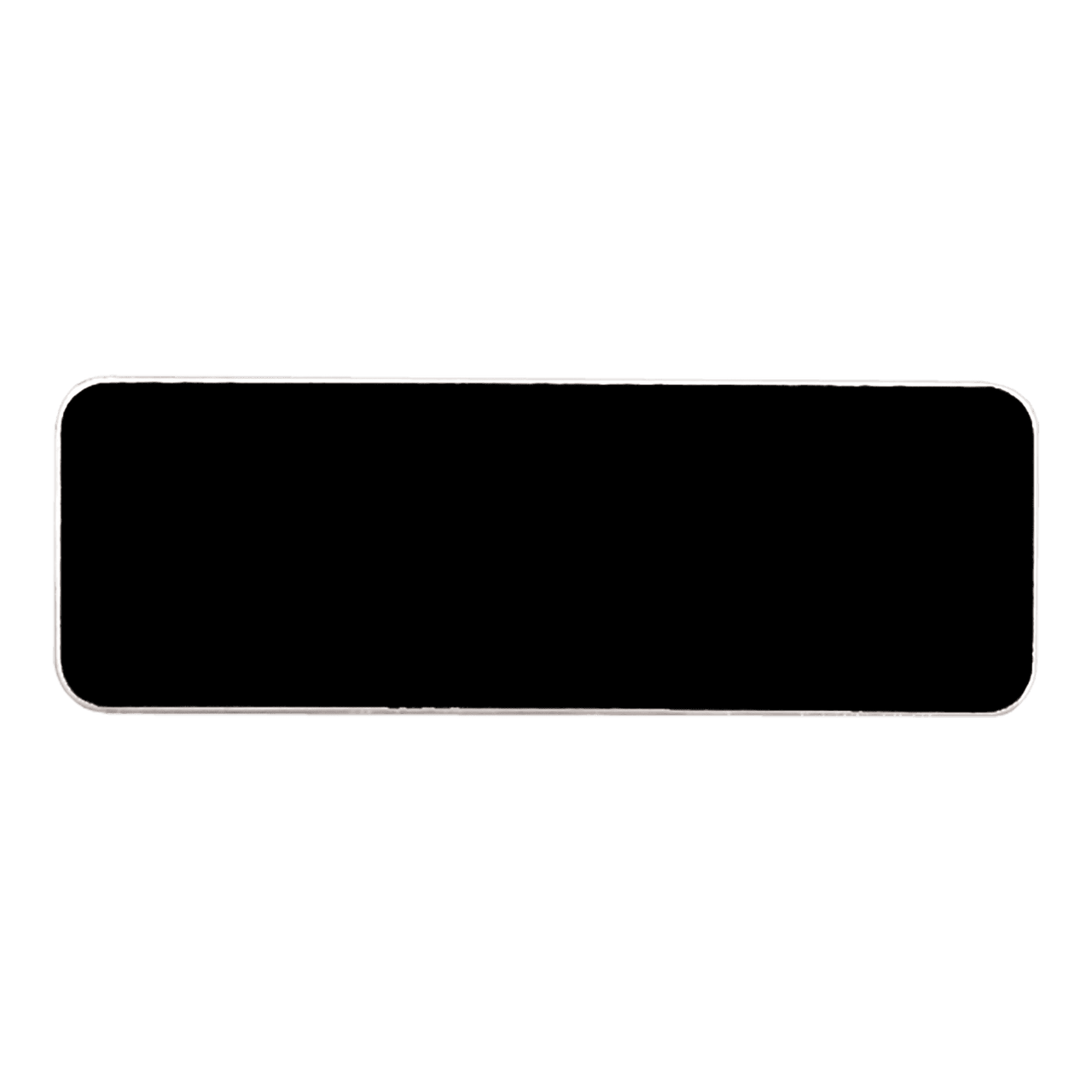3" x 1 1/2" White/Black Round Corner Plastic Badge Blank