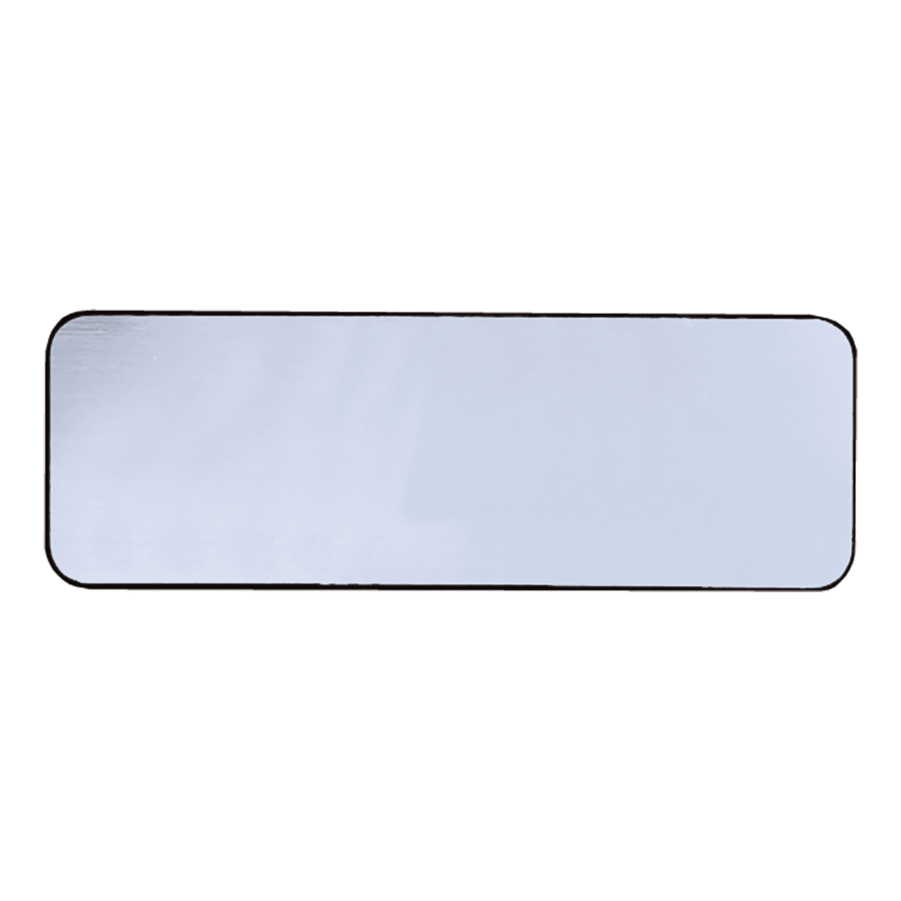 3" x 1 1/2" White/Black Round Corner Plastic Badge Blank