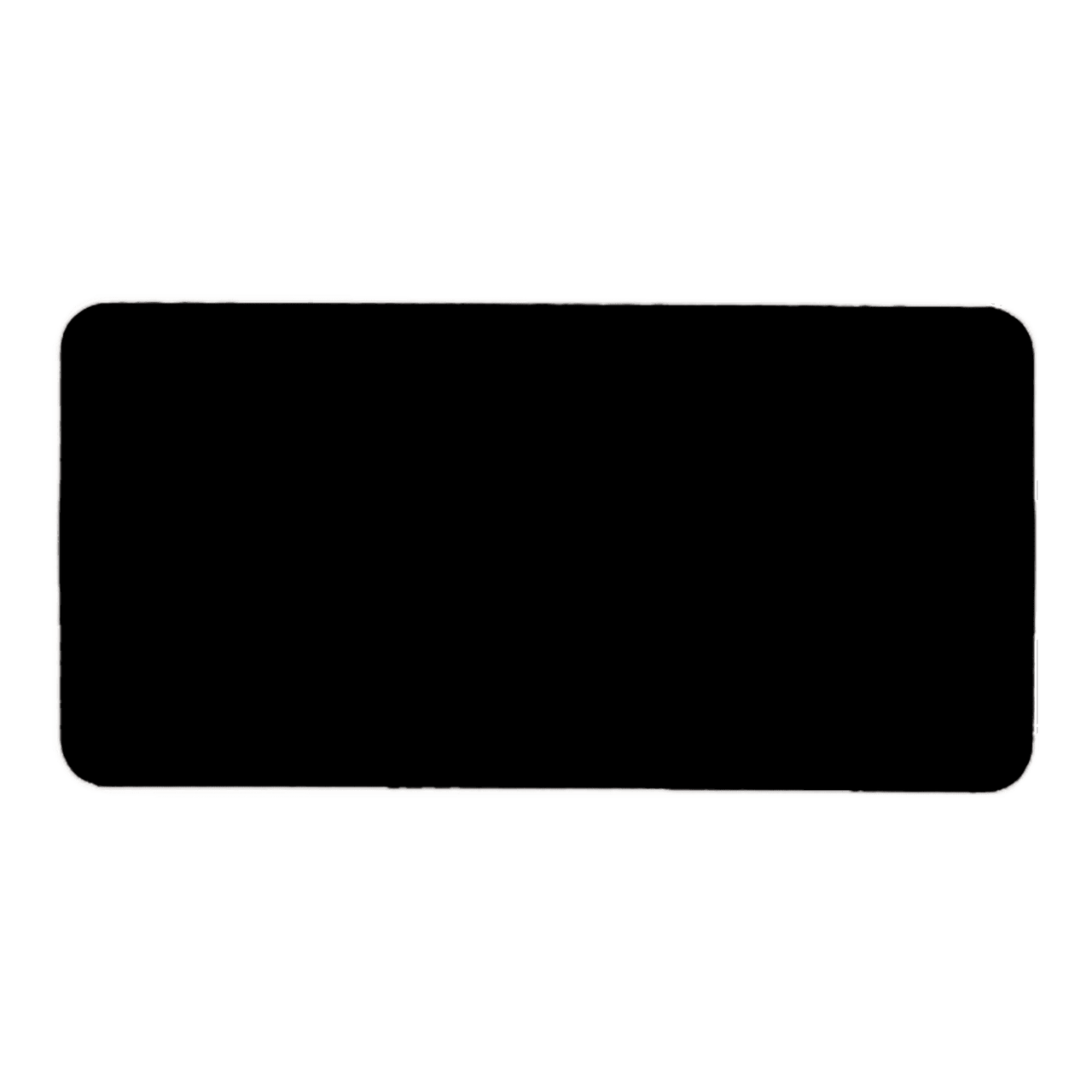 3" x 1 1/2" White/Black Round Corner Plastic Badge Blank