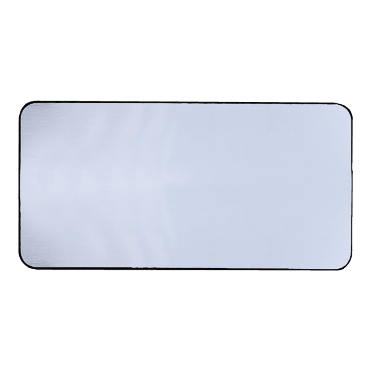 3" x 1 1/2" White/Black Round Corner Plastic Badge Blank