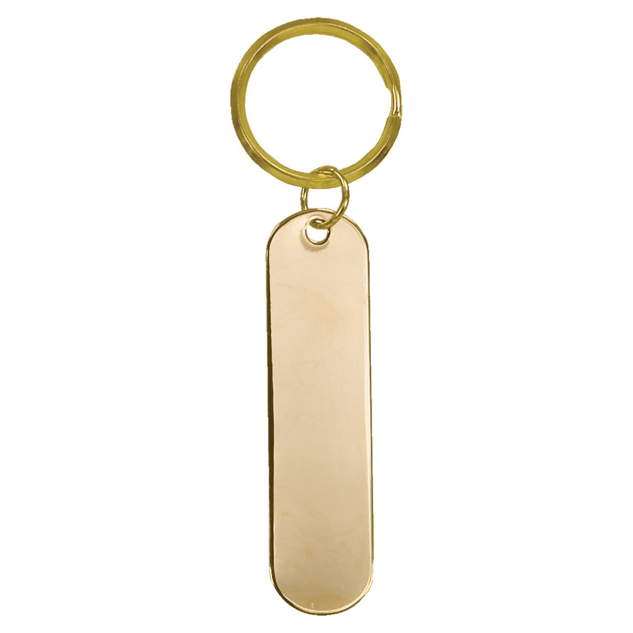 1 1/2" x 2 1/2" Gold Tablet Brass Keychain