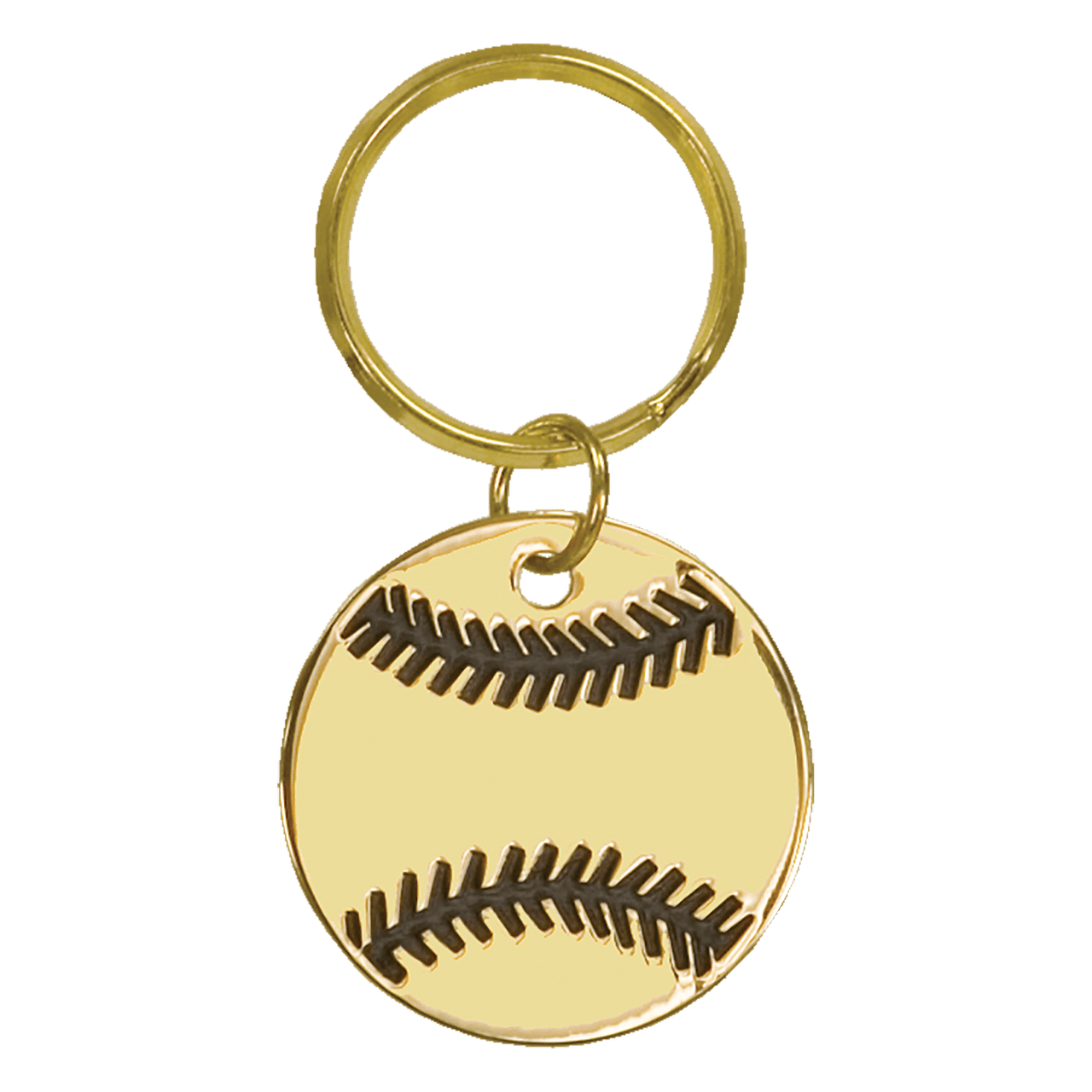 1 1/2" x 2 1/2" Gold Football Brass Keychain