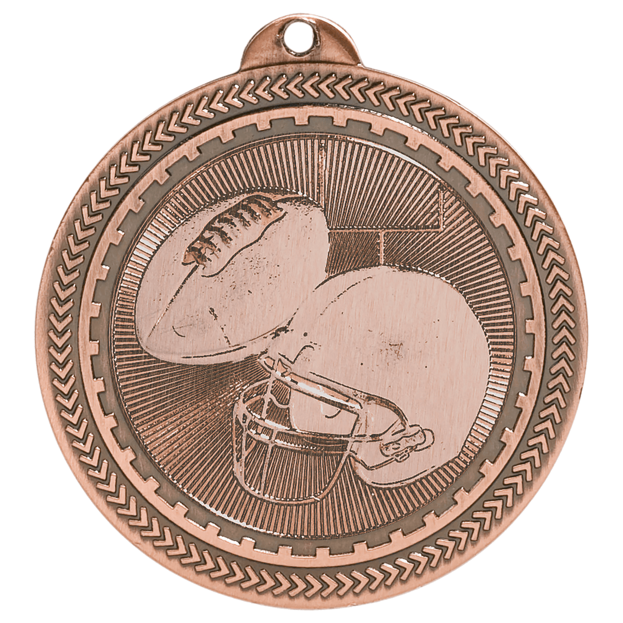 2" Antique Bronze Football Laserable BriteLazer Medal