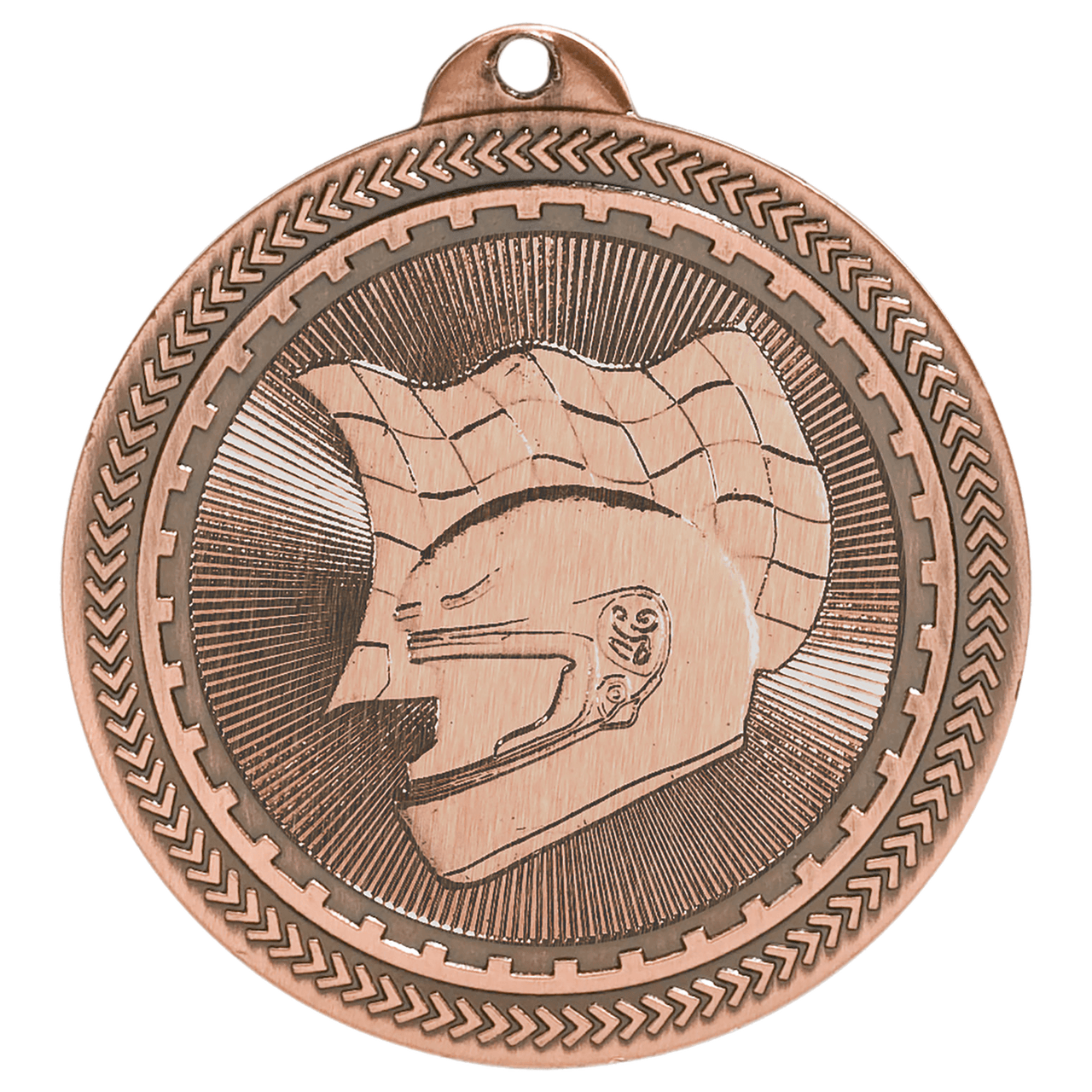 2" Antique Bronze Racing Laserable BriteLazer Medal