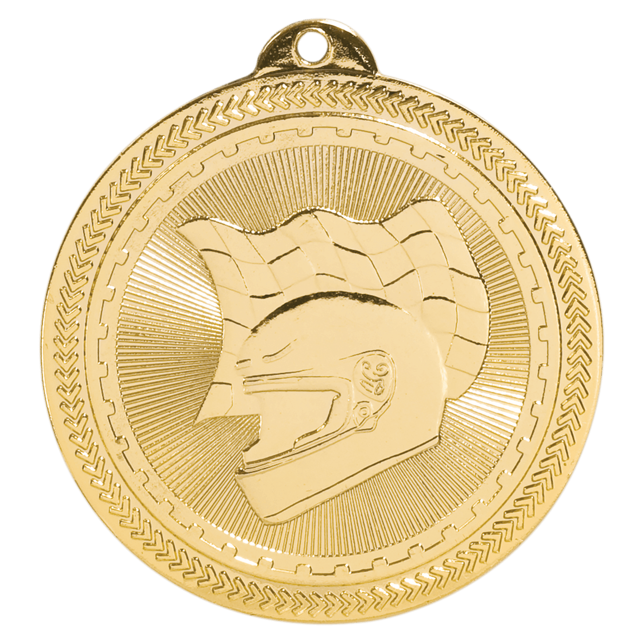 2" Antique Bronze Racing Laserable BriteLazer Medal