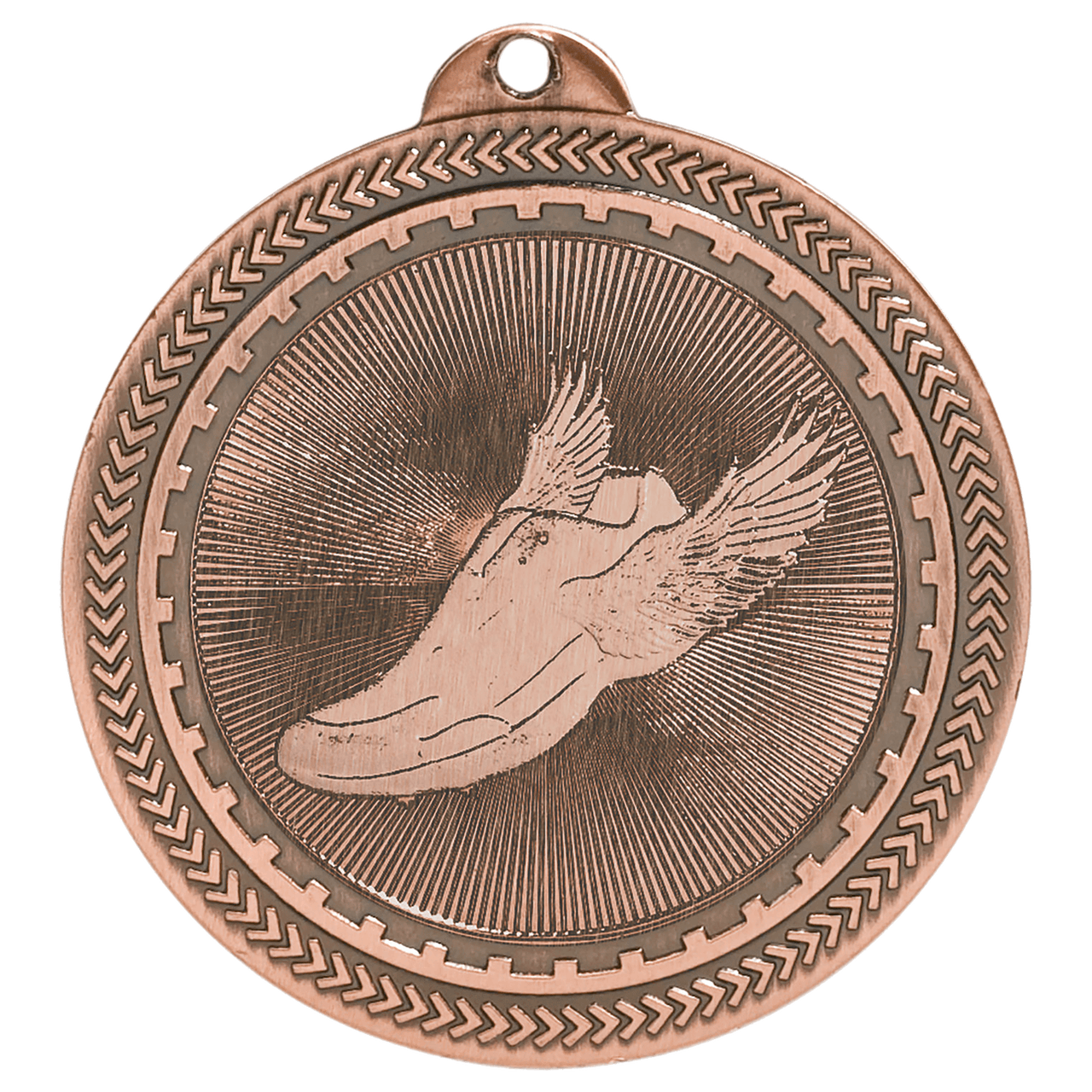 2" Antique Bronze Track Laserable BriteLazer Medal