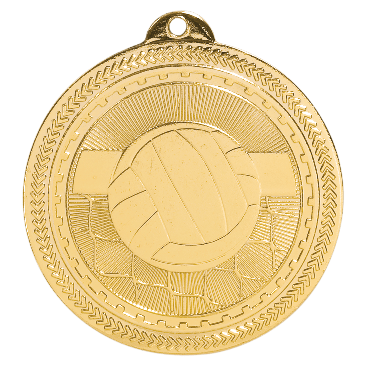 2" Bright Gold Volleyball Laserable BriteLazer Medal