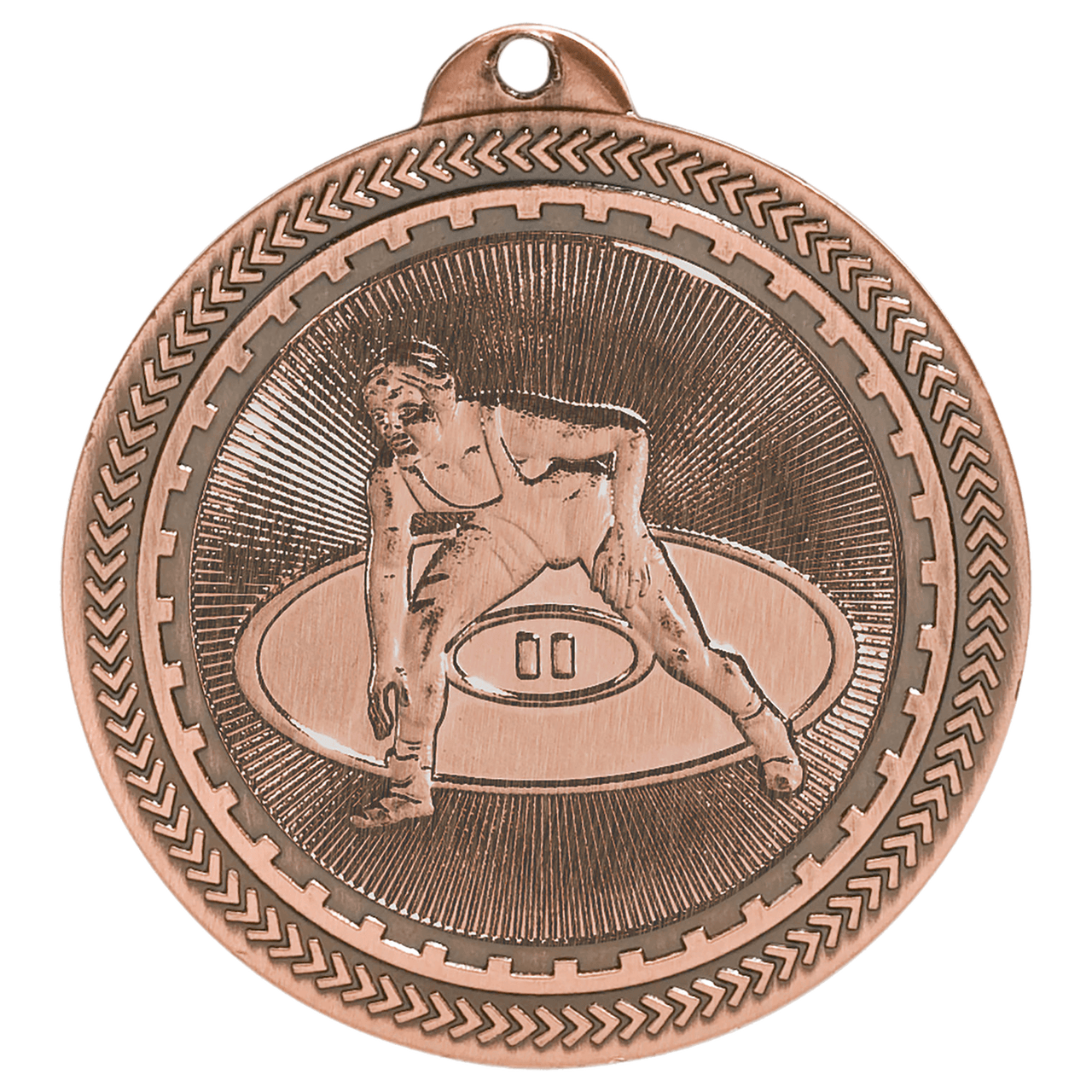 2" Antique Bronze Wrestling Laserable BriteLazer Medal