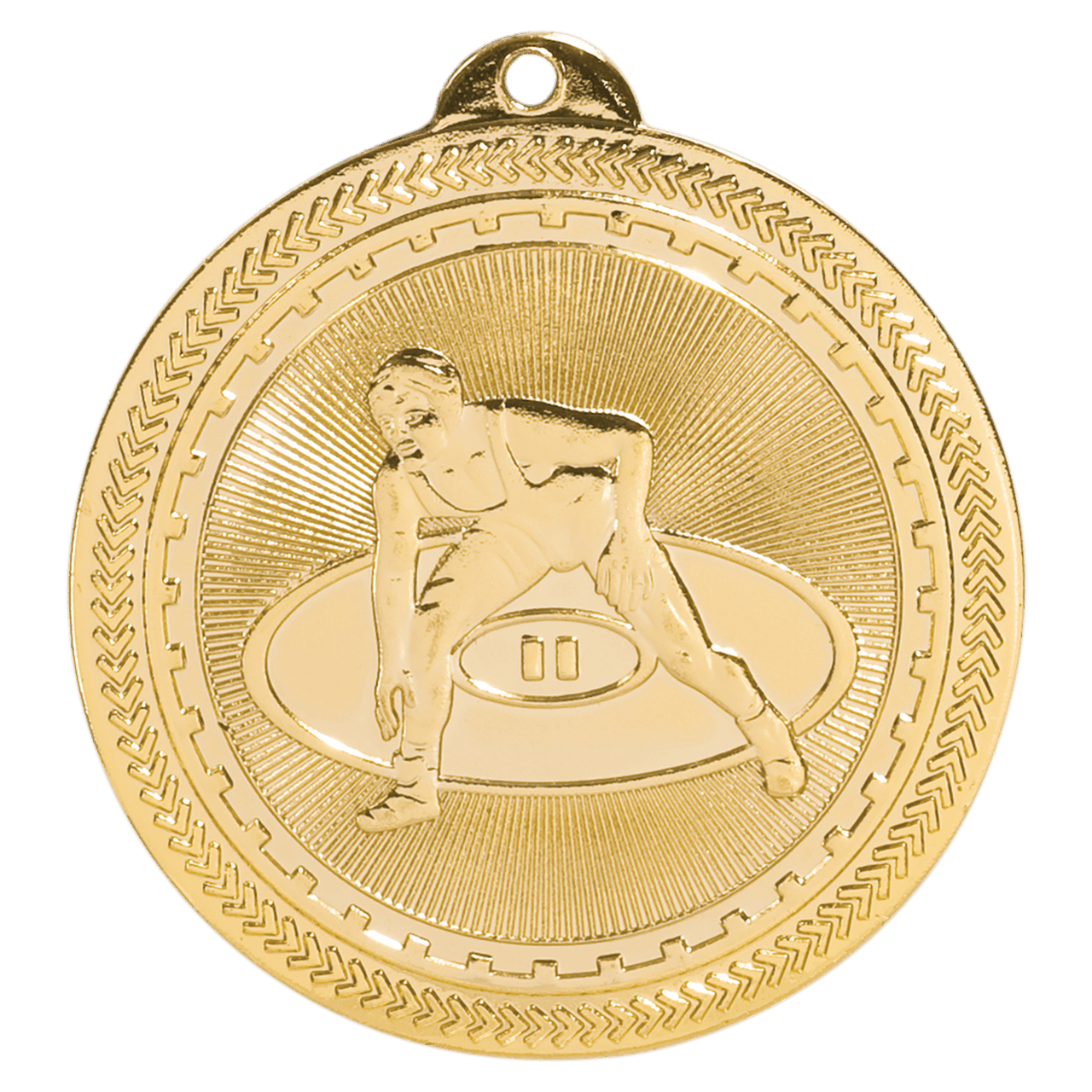 2" Antique Bronze Wrestling Laserable BriteLazer Medal