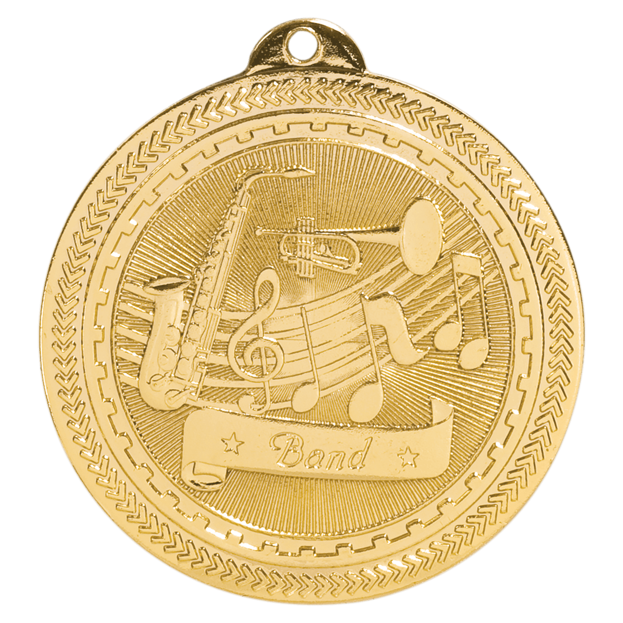 2" Bright Gold Band Laserable BriteLazer Medal