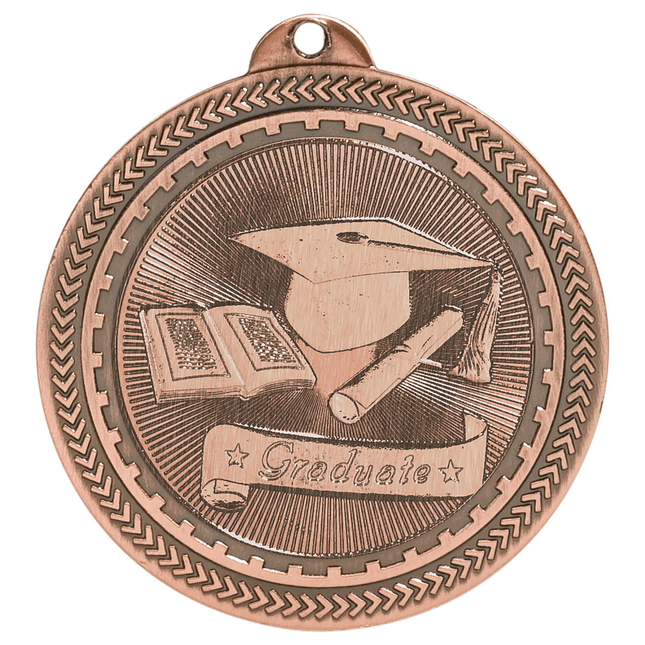 2" Bright Gold Graduate Laserable BriteLazer Medal