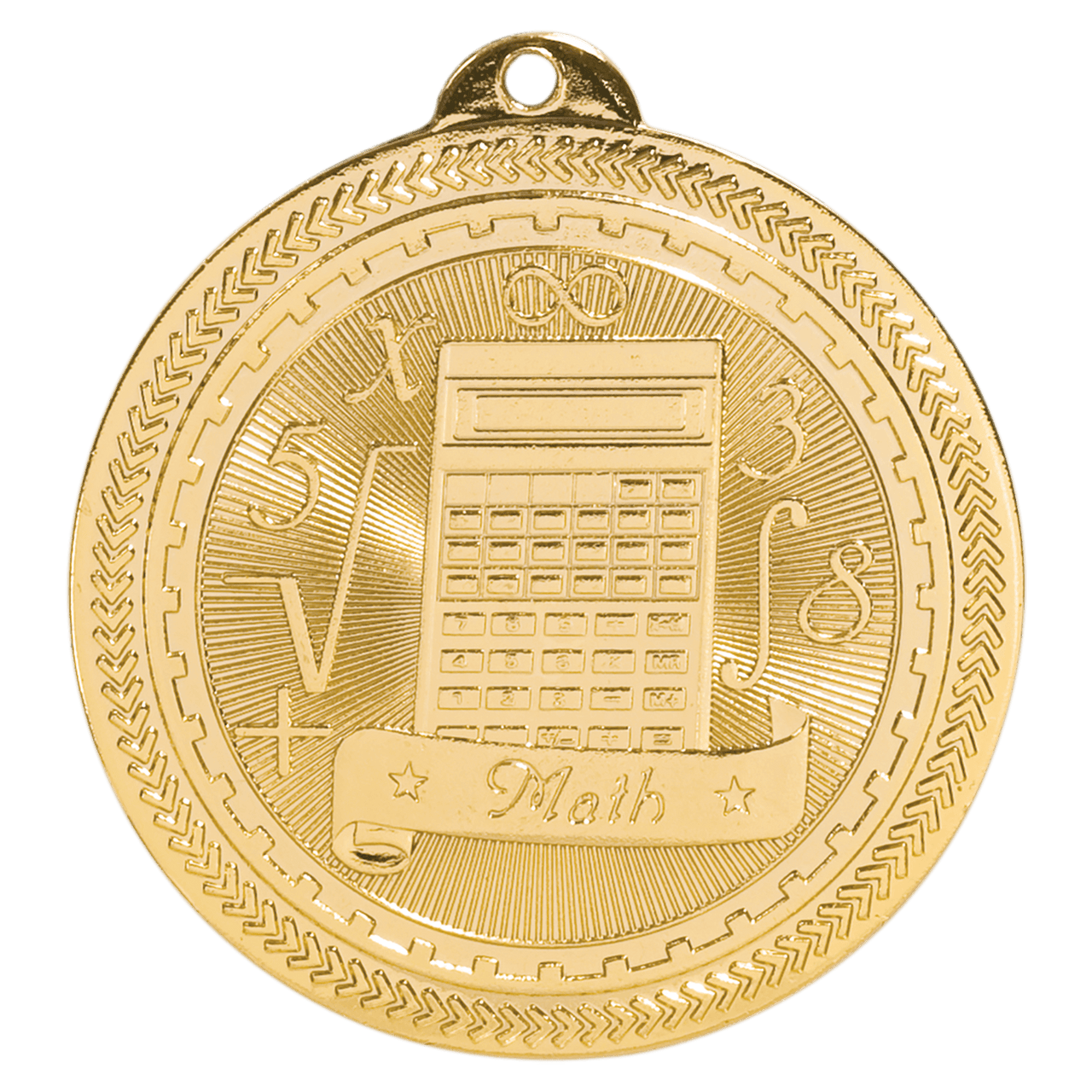 2" Antique Bronze Math Laserable BriteLazer Medal