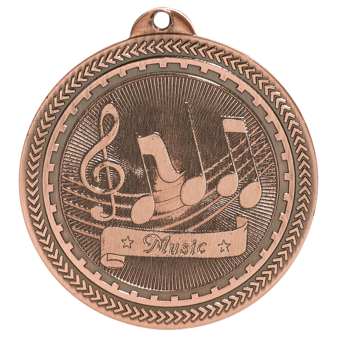 2" Antique Bronze Music Laserable BriteLazer Medal