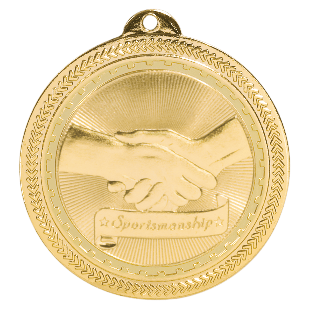 2" Bright Gold Sportsmanship Laserable BriteLazer Medal