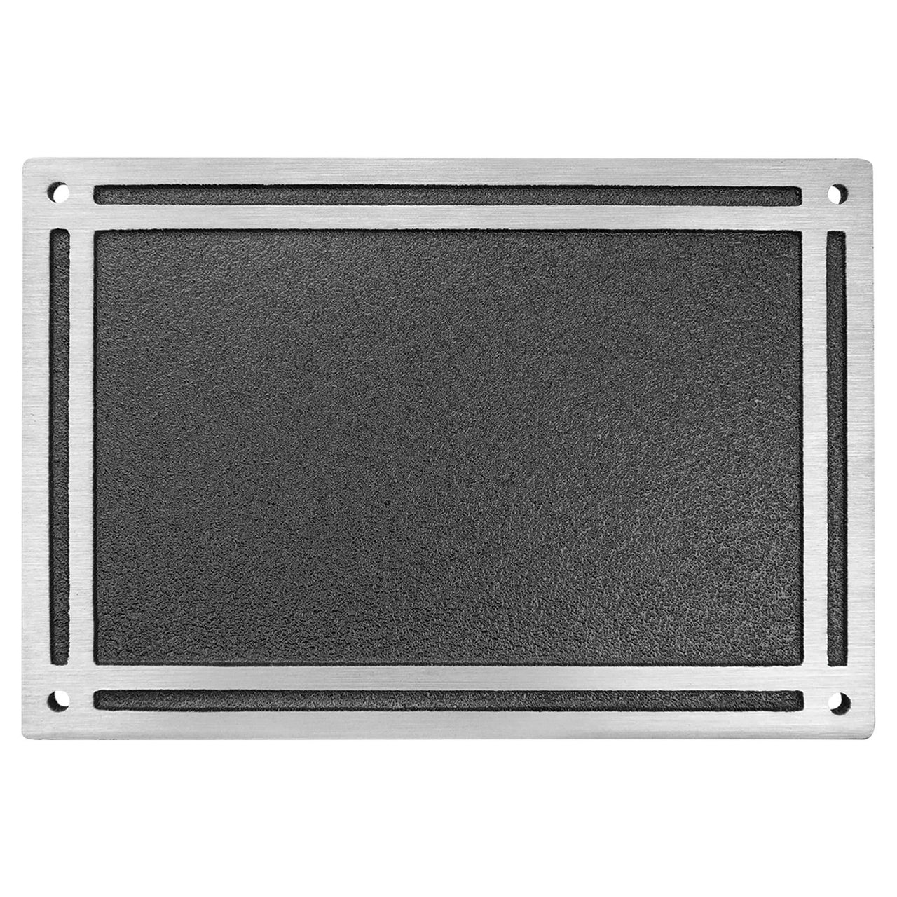 8" x 6" Silver/Black Rectangle Cast Aluminum Sign with 24" Aluminum Rod