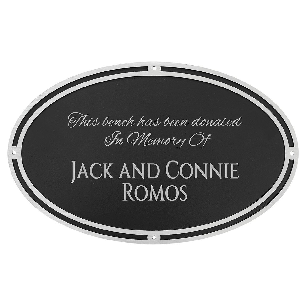 8" x 6" Silver/Black Rectangle Cast Aluminum Sign with 24" Aluminum Rod