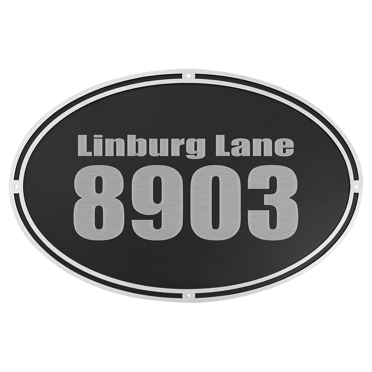 8" x 6" Silver/Black Rectangle Cast Aluminum Sign with 24" Aluminum Rod