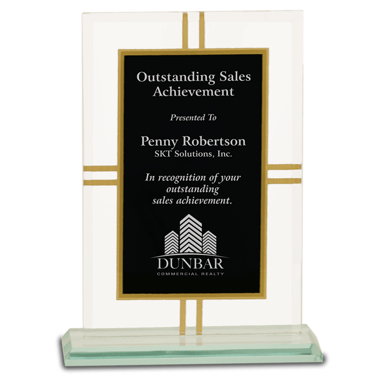 7 1/2" Contemporary Glass 4-Point Award