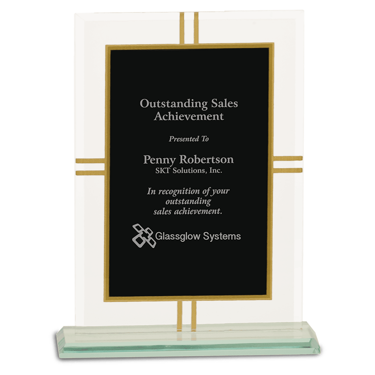 7 1/2" Contemporary Glass 4-Point Award