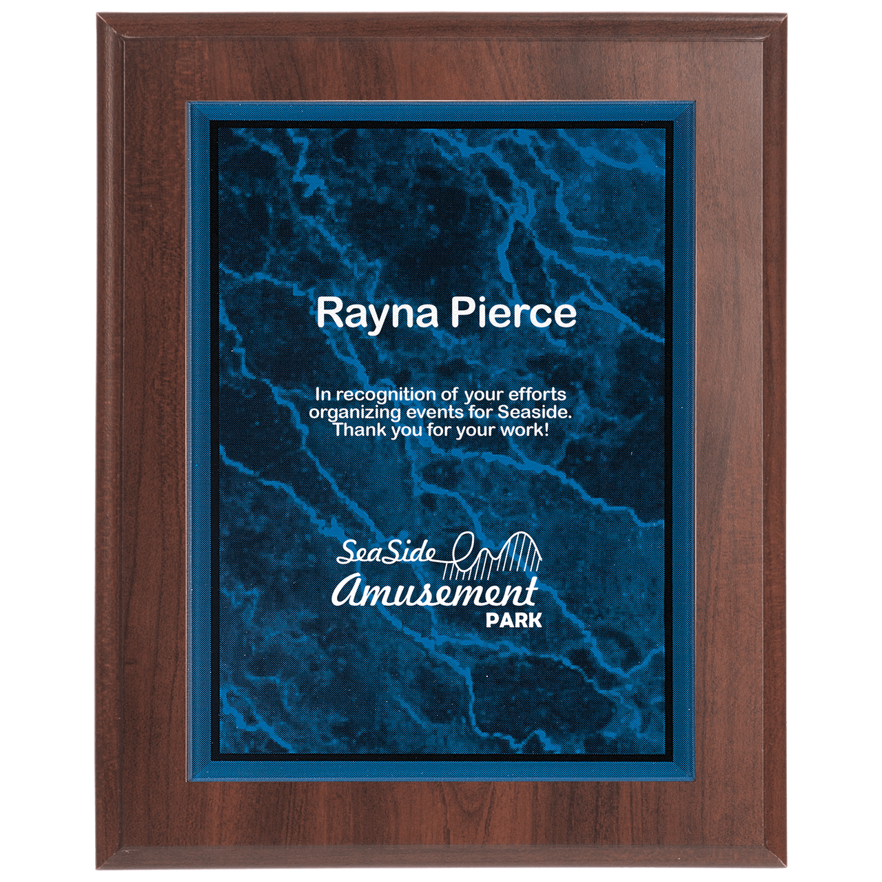 6" x 8" Black Marble Acrylic Plaque Plate