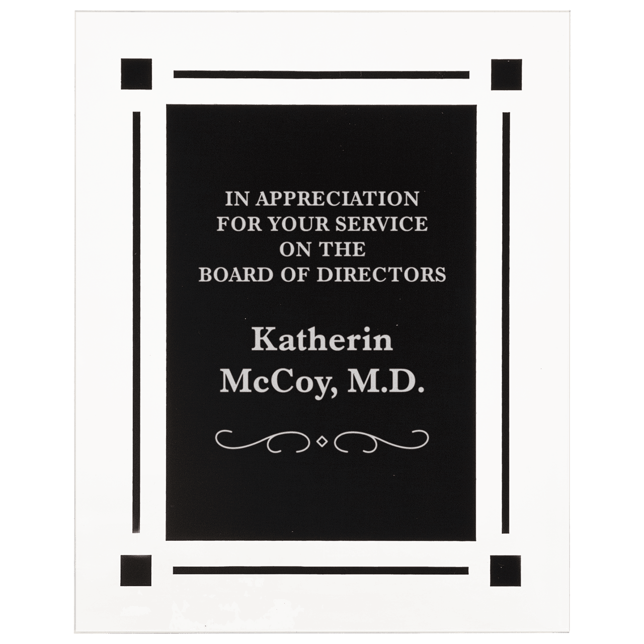8" x 10" Solid Black Acrylic Clear-Plaq