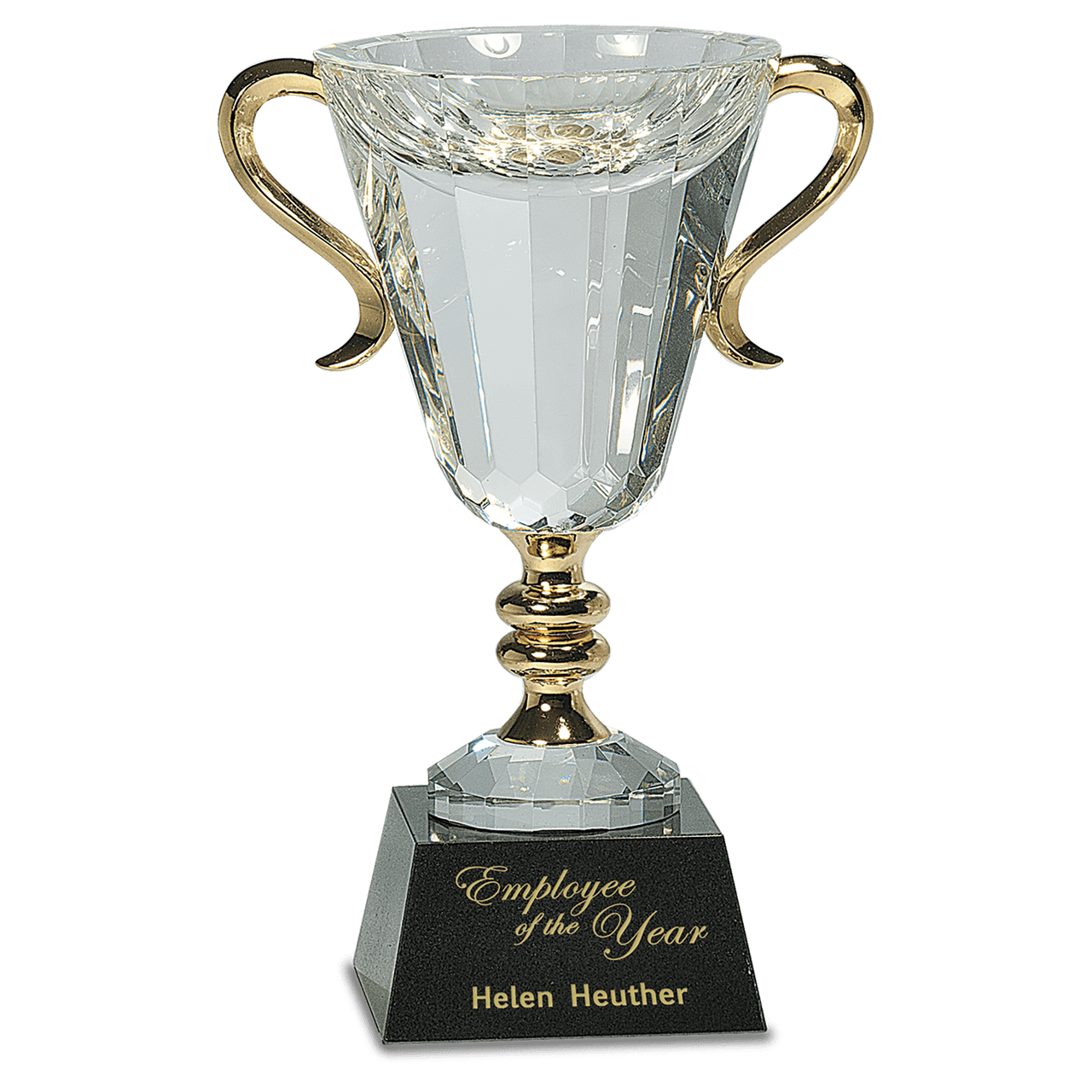 9 1/2" Crystal Cup with Silver Handles and Stem