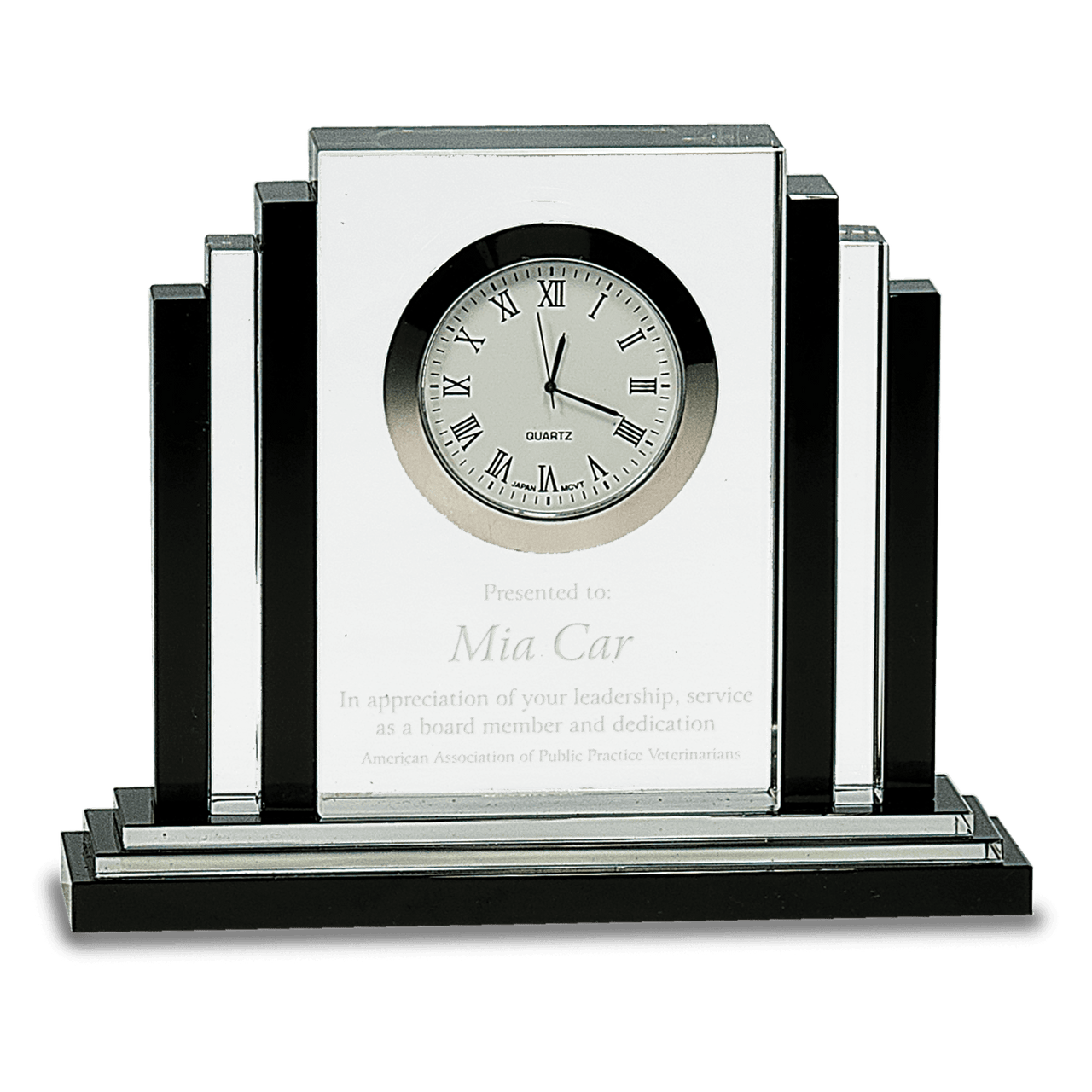 5 1/2" Clear Crystal Arch with Clock